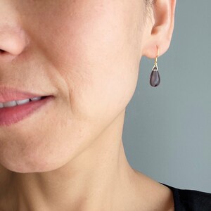 Light plum purple teardrop earrings Minimal Classic earrings Gift image 9