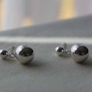 Sterling silver ball earrings Classic Minimal earrings Gift for her