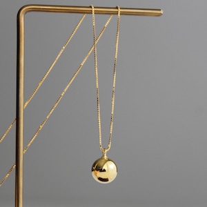 Gold plated over silver ball necklace Geometric necklace Minimal classic necklace Gift for her