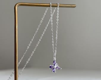 LOVANS Collana Donna Argento 925 Con Ciondolo A Cuore, Rosa E Farfalla – Zirconi 5A, Catena Regolabile, Idea Regalo Romantica