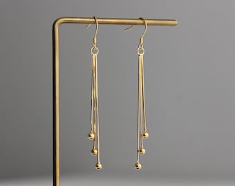 Gold plated over silver tassel earrings occasional earrings