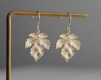 Boucles d'oreilles feuille en plaqué or Boucles d'oreilles bohèmes