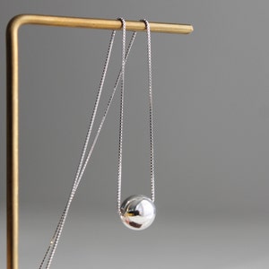 Sterling silver ball necklace Geometric necklace Essential minimal necklace Gift