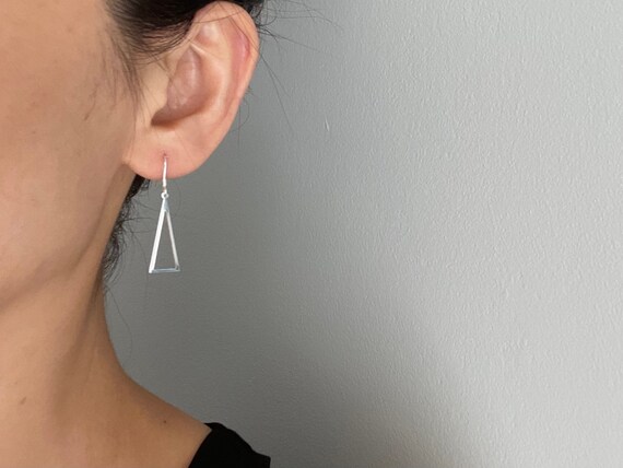 Silver 2024 triangle earrings