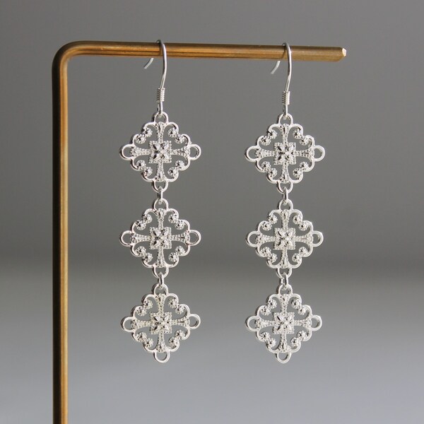 Orecchini quadrati geometrici in argento Orecchini da damigella d'onore Orecchini eleganti Regalo per lei