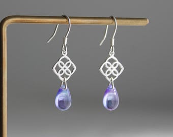 Orecchini Pendenti A Goccia In Argento Sterling Con Nodo Celtico