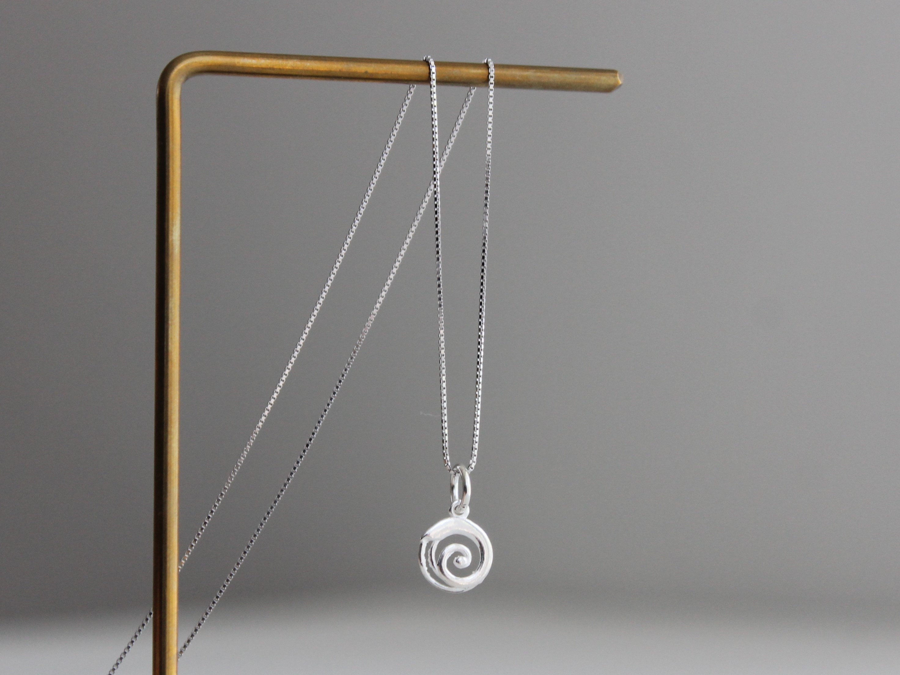 Sterling Silver Necklace Swirl Dancing Stone Necklace - Sterling Silver ...