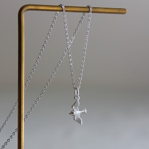 Sterling Silver Bird Pendant Necklace: Dainty Minimalist Jewelry