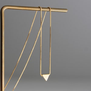 Gold plated over silver tiny triangle necklace Minimal Geometric necklace