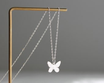 Sterling silver butterfly pendant necklace Dainty necklace Gift