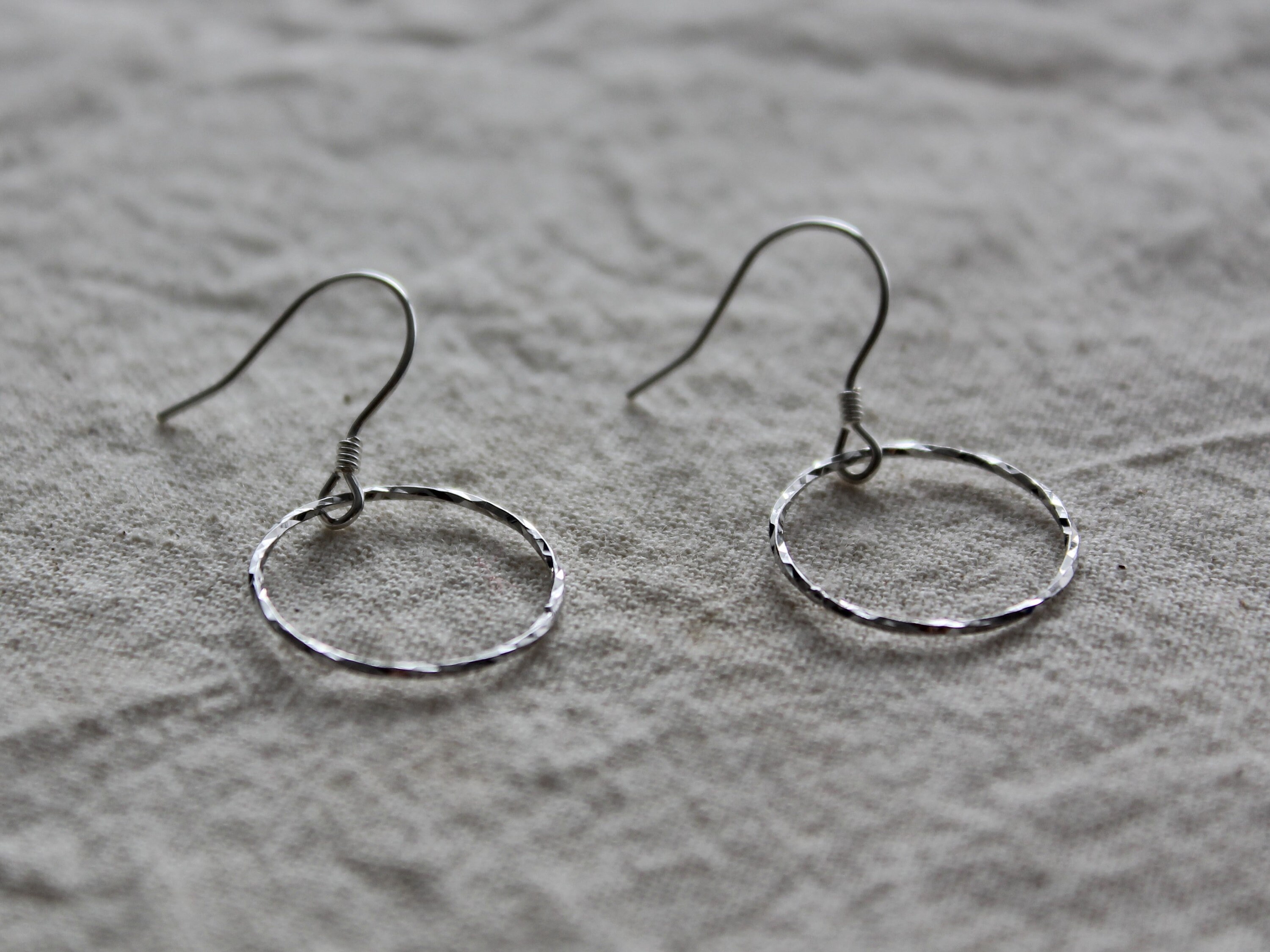 Dainty 925 sterling silver small earrings Double Circle Dangle Earrings-Small geometric earrings Minimalist  earrings-Gift for Her-