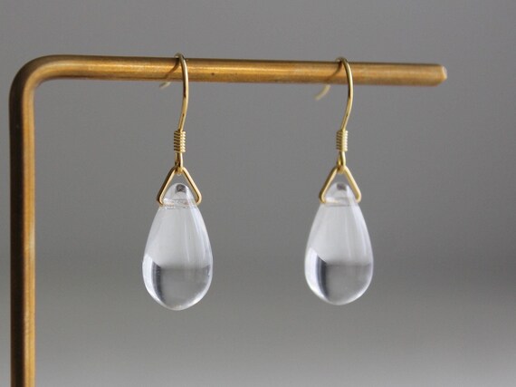 Clear Teardrop Earrings Everyday Essential Earrings Simple Classic