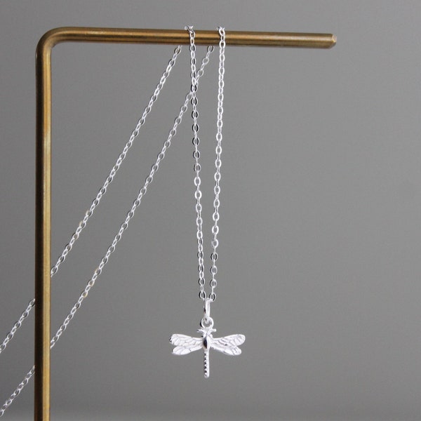 Sterling silver dragonfly pendant necklace Dainty necklace Gift