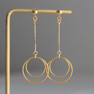 Gold plaed over silver chain and hoops earrings Geometric earrings