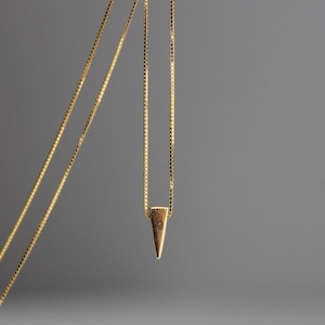 Gold plated over silver necklace with triangle pendant Minimal Geometric necklace Gift image 2