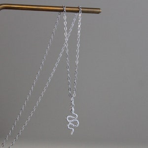 Sterling silver snake pendant necklace with adjustable chain