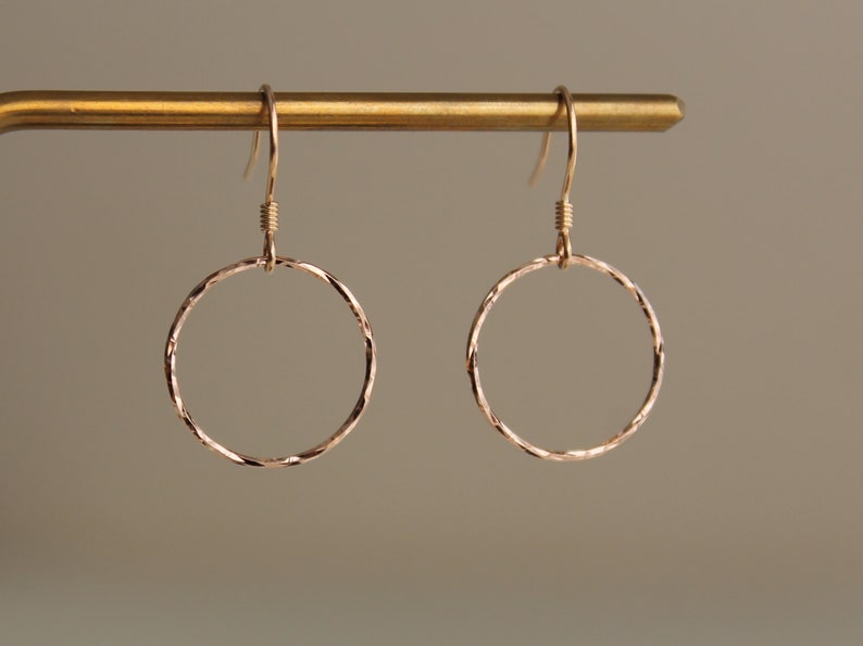 Rose Gold Plated Over Silver Small Hoop Earrings Dainty Etsy UK
