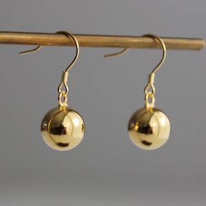 Gold plated over silver ball earrings Classic essential earrings Minimal earrings Gift for her