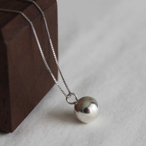 Sterling silver ball necklace Geometric minimal necklace Classic essential necklace Gift