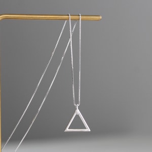 Sterling silver necklace with triangle pendant