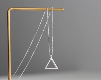 Sterling silver necklace with triangle pendant