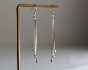 Sterling silver tassel earrings Wedding Occasion earrings