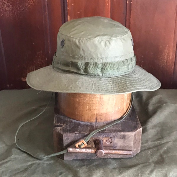 Vietnam US Army OG-107 Green Cotton Jungle Boonie Hat Sz 6 7/8 Vintage 1968 NOS