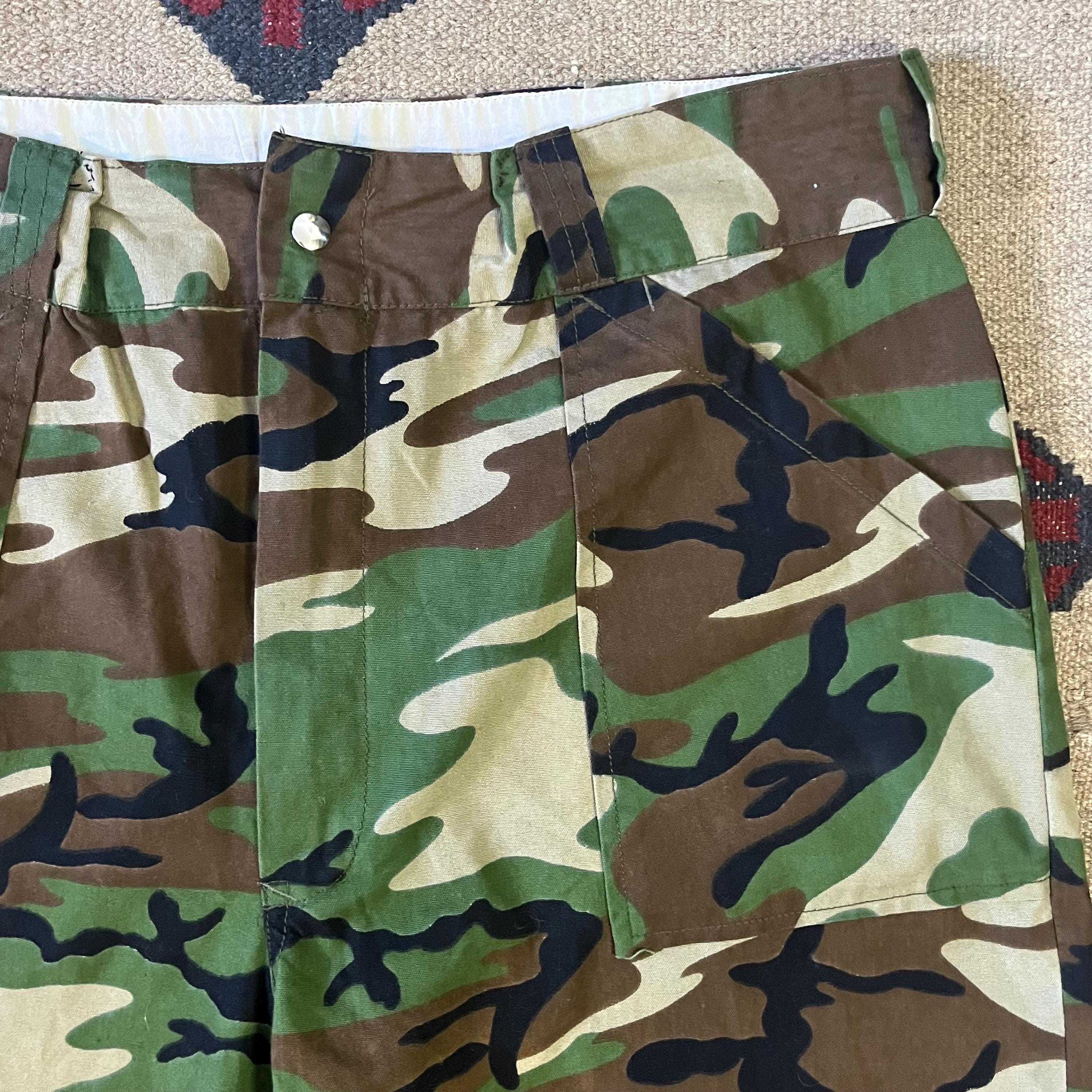 1980s Woodland Camouflage Bakers Pants | Vintage Mens 34x30