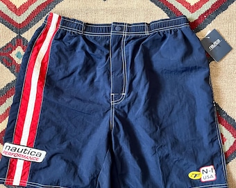 Bañador Nautica de los años 90 / Bañador vintage para hombre, talla grande, NOS, nuevo en stock