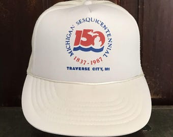 Michigan SesquiCentennial 1987 Snapback Trucker Cap | Vintage Mesh Hat