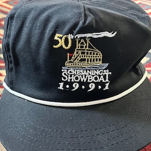 Boné Snapback Chesaning Showboat Michigan 1991 50º Aniversário | Boné de Beisebol Vintage Adulto