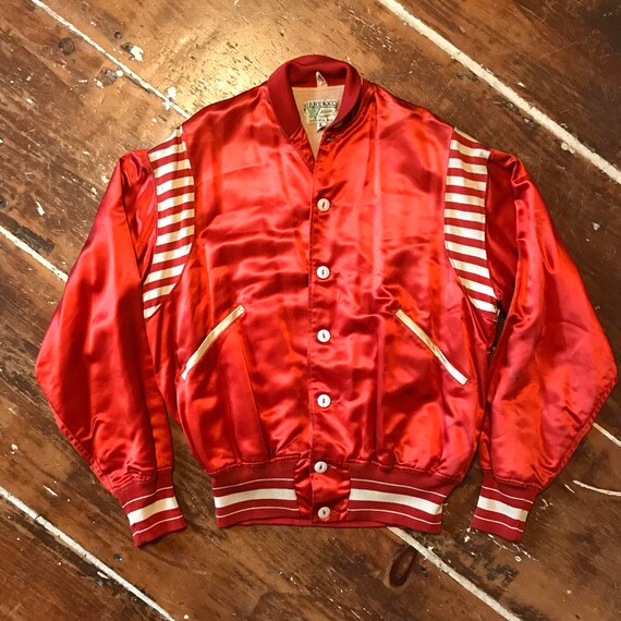 Vintage 30s 40s Satin Button Up School Sports Team