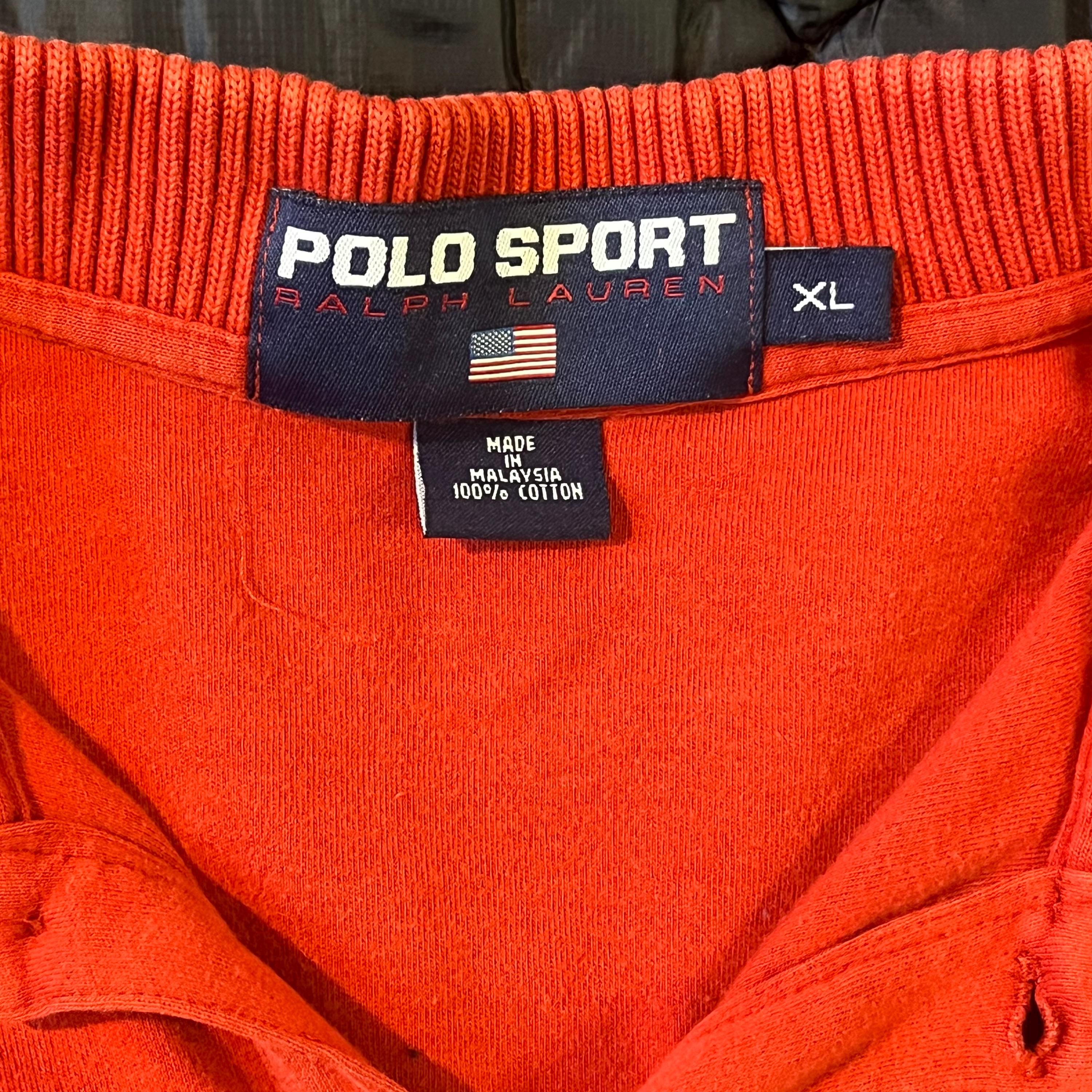 トップス 90s Polo Ralph Lauren SPORT Logo Cotton Vintage 90's Ralph Lauren POLO Sport SPELLOUT Streetwear