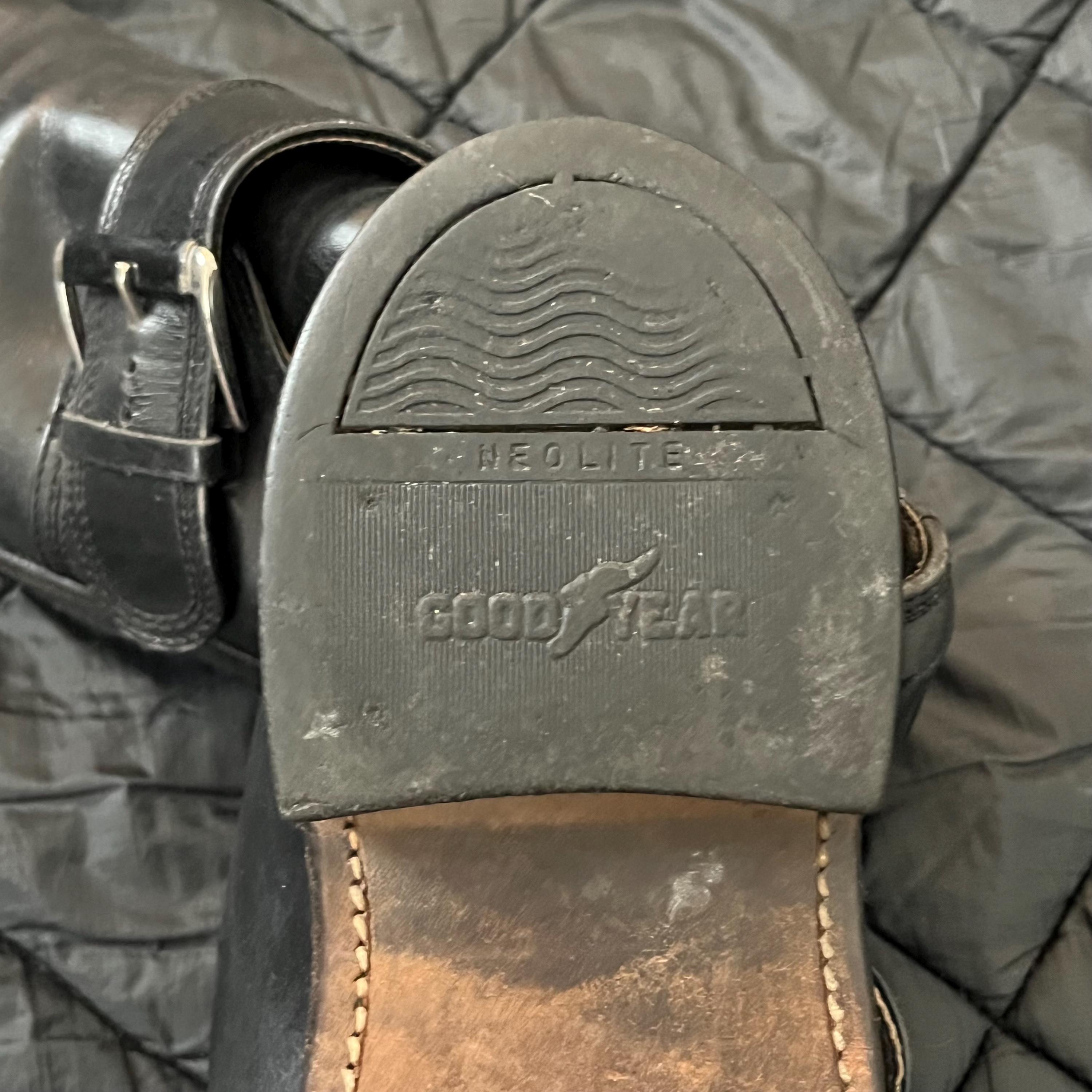 1960s Monk Strap Black Leather Dress Shoes | Vintage Hanover