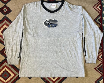 Camiseta Nike de los años 90 / Vintage para hombre, talla XL, etiqueta roja, Swoosh, manga larga