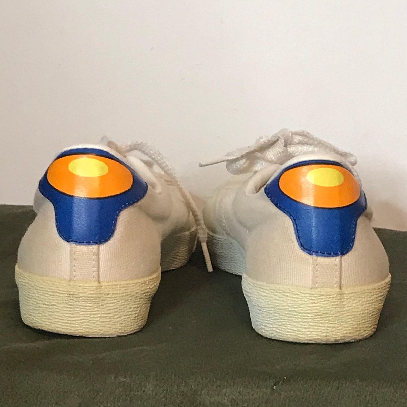 Vintage 80s Asahi Japan Tennis Shoes Mens 9 Rare White Etsy