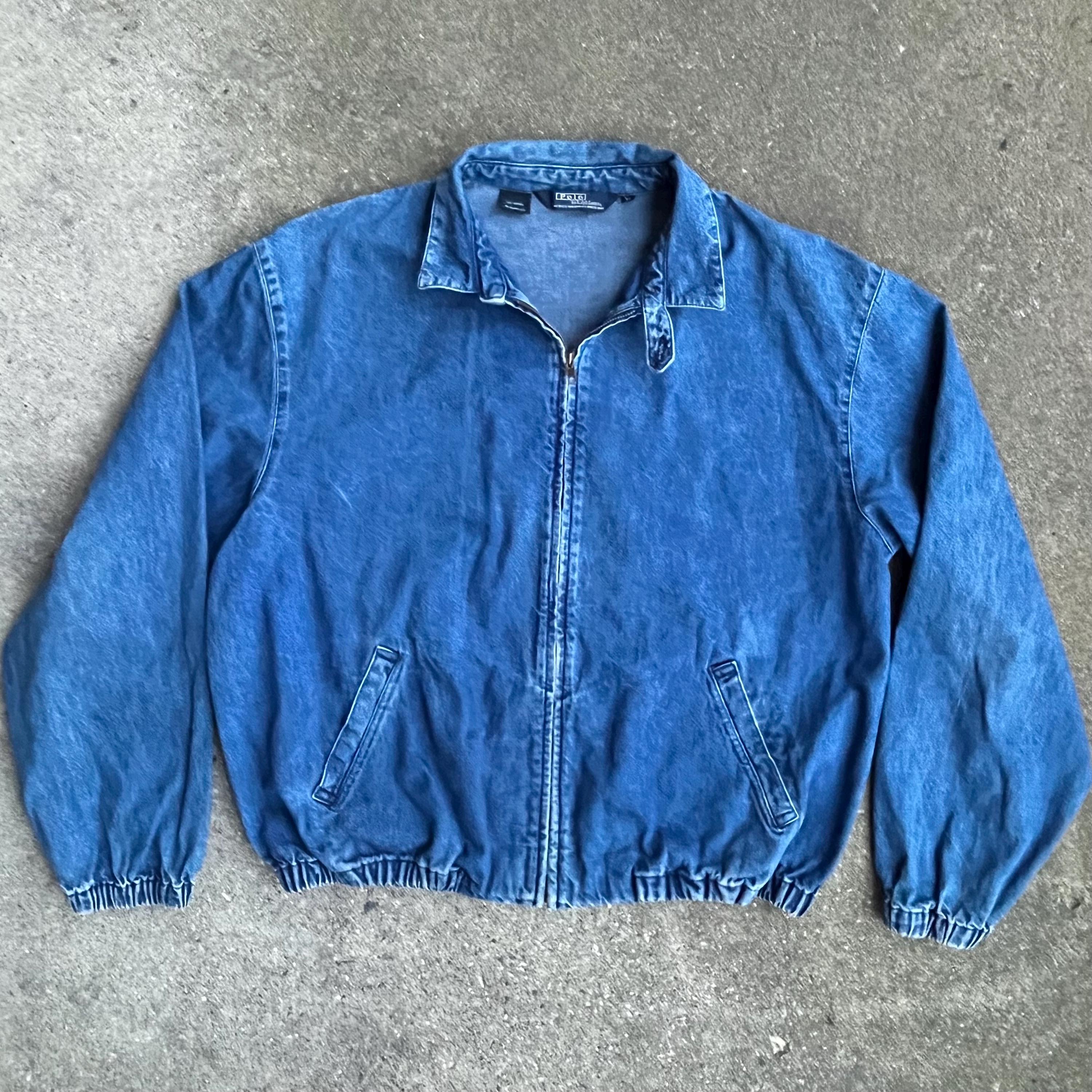 Vintage 80s Polo Ralph Lauren Denim Jacket | Mens XL USA Made Zip