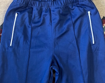 1980s Adidas Track Pants | Vintage Mens Medium Navy Joggers