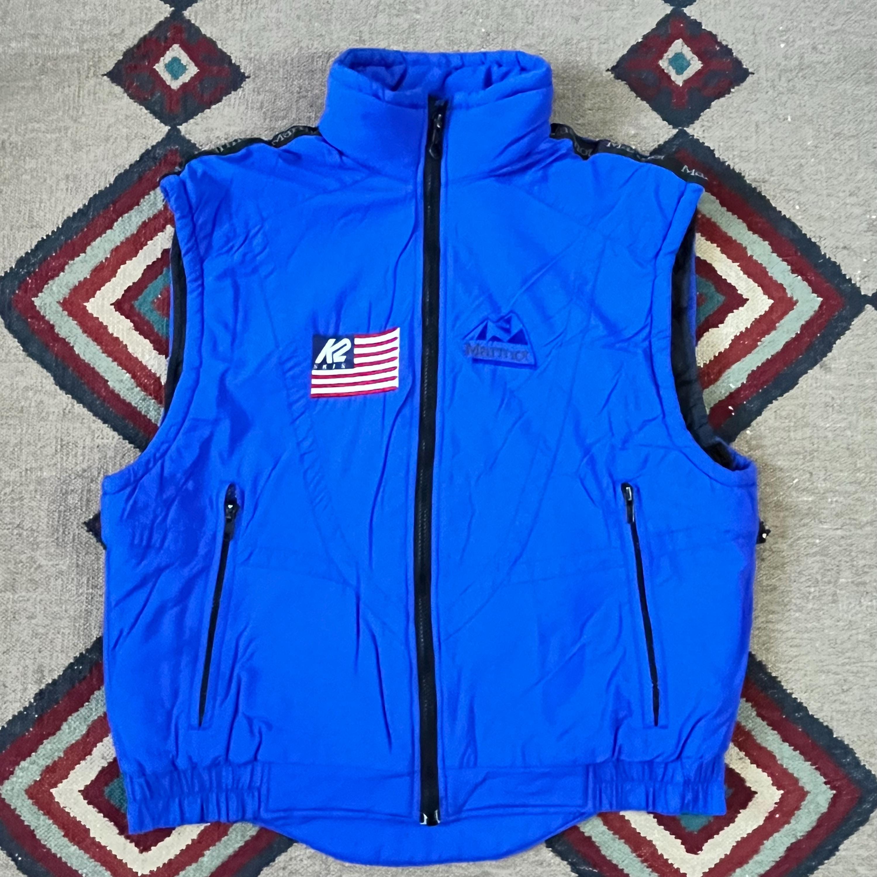 1990s Marmot X K2 Ski Team Primaloft Vest | Mens Medium Zip up