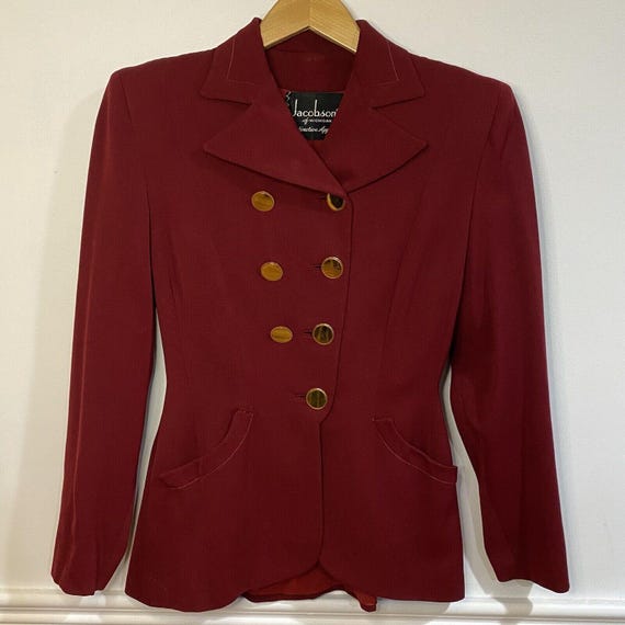 Vintage 50s Gabardine Suit Jacket | Womens Sz XS Jacobsons 