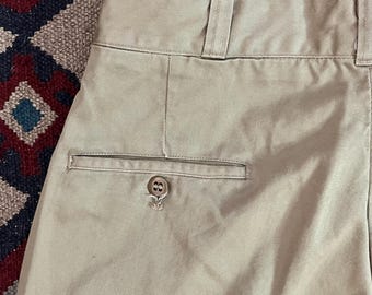 1960s US Army Military Cotton Twill Khaki Work Pants | Vintage