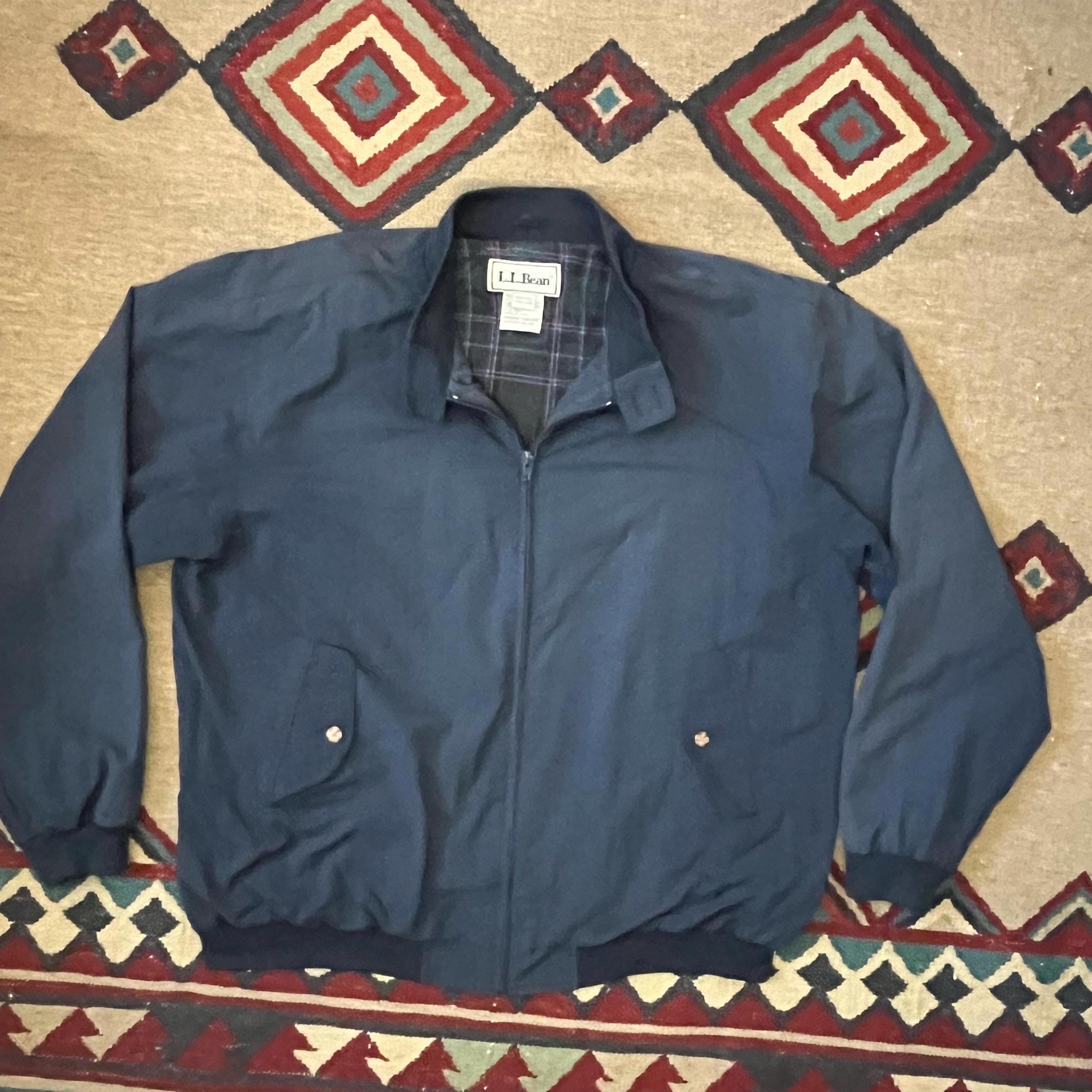 Vintage 90s LL Bean Harrington Jacket Mens XL Tall Navy Blue