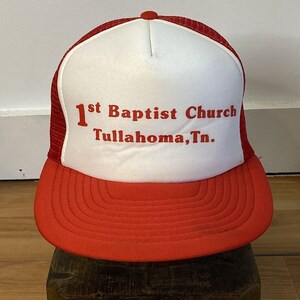 Boné de caminhoneiro vintage First Baptist Church Tullahoma TN Snapback | Boné de malha adulto