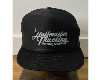Casquette Huffmaster Trucking Snapback vintage des années 80 | Casquette noire adulte