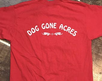 Maglietta vintage anni '80 "Dog Gone Acres Pet Grooming" / S/M Punto singolo