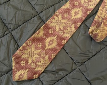 1990s Giorgio Armani Italy Cravatte Silk Tie | Vintage Abstract Burgundy/Beige Necktie