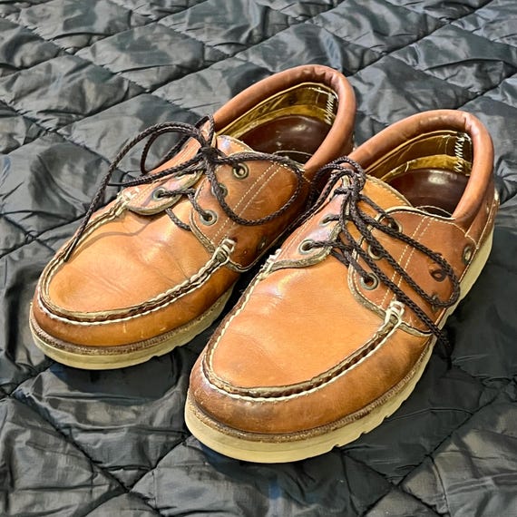 Vintage 90s Herman Survivors Leather Boat Shoes Men's Size 9 M - Etsy