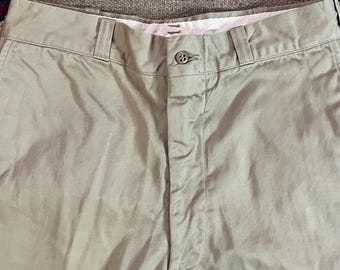 1960s US Army Military Cotton Twill Khaki Work Pants | Vintage