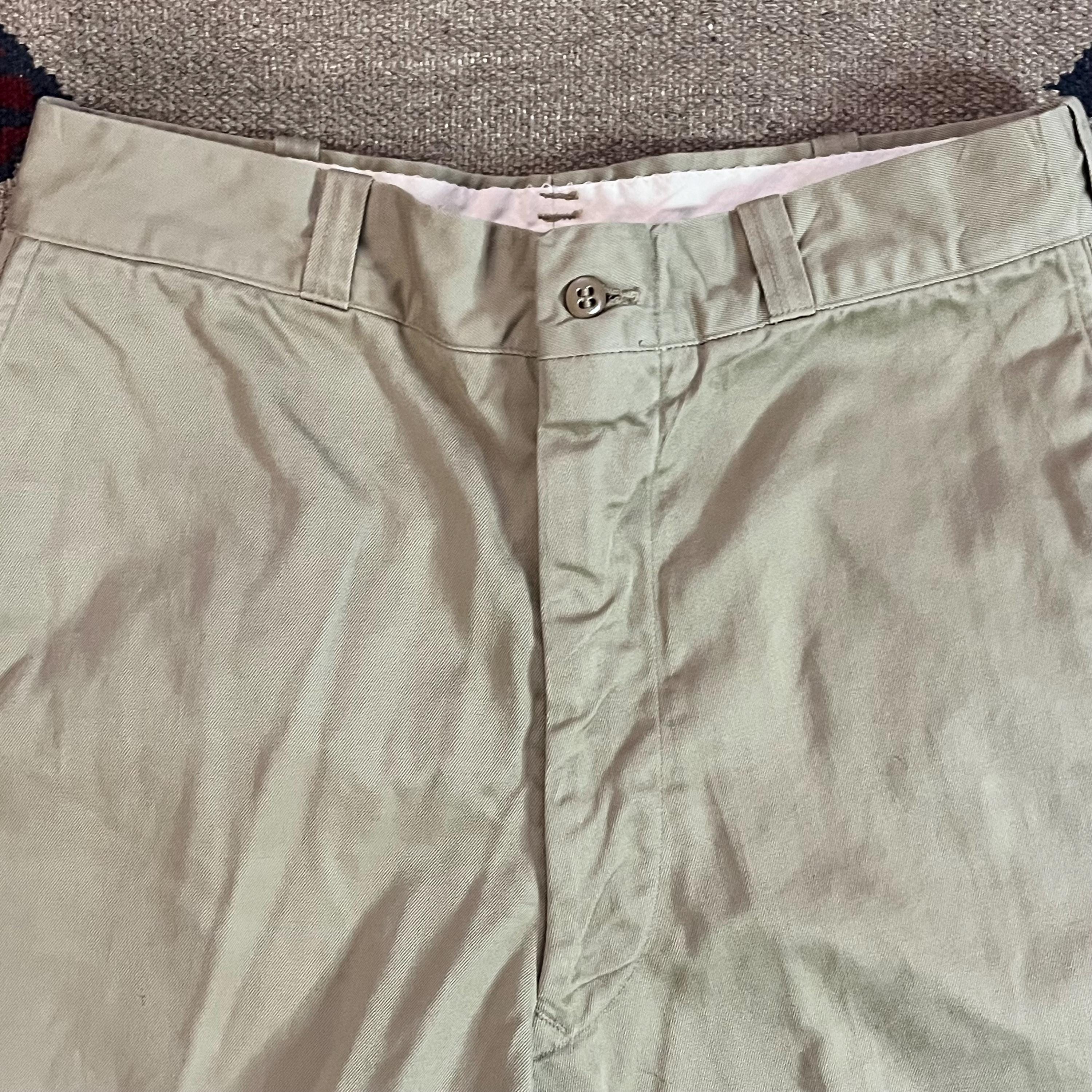 1960s US Army Military Cotton Twill Khaki Work Pants | Vintage