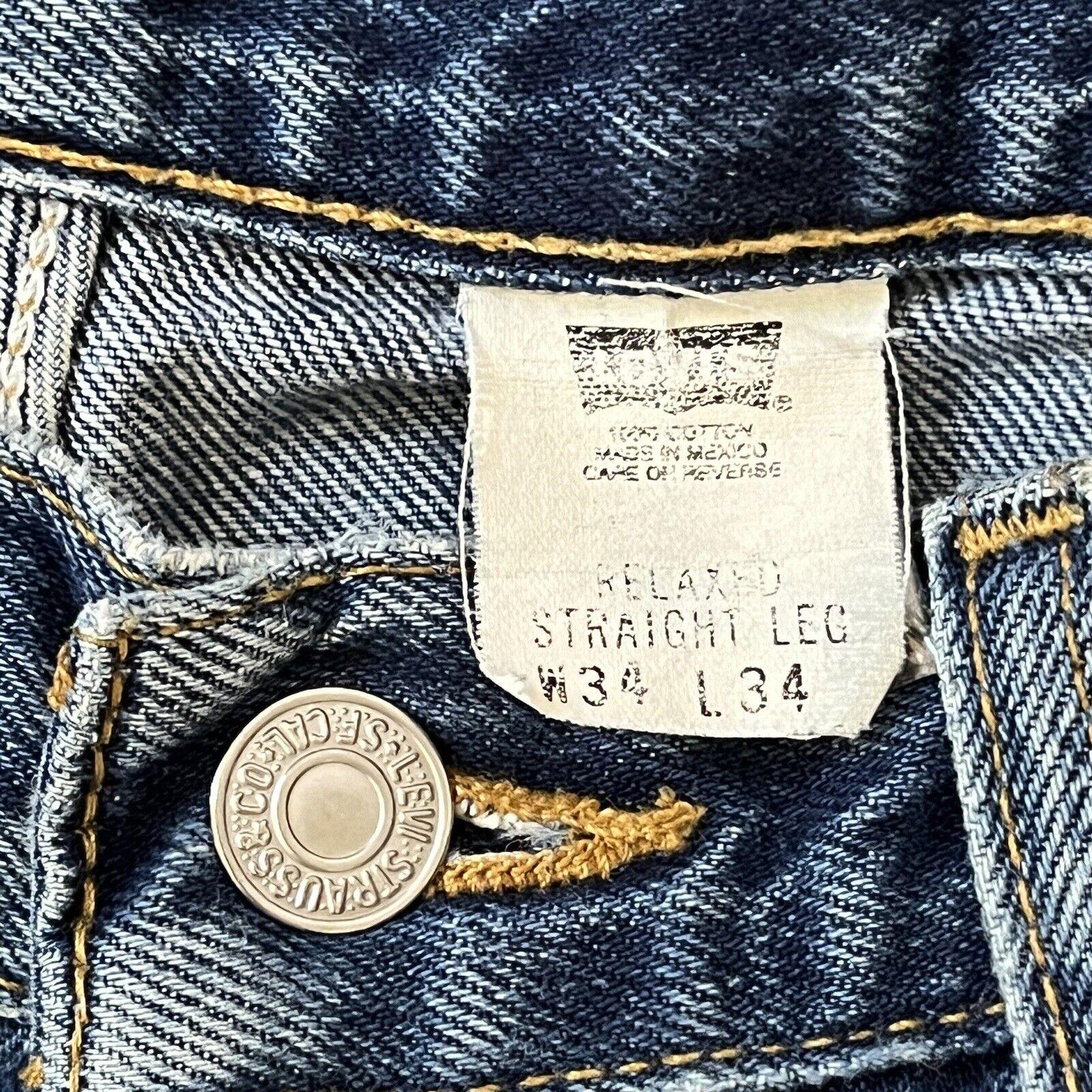 Vintage 90s Levi's Relaxed Straight Leg Jeans | Mens 34x34